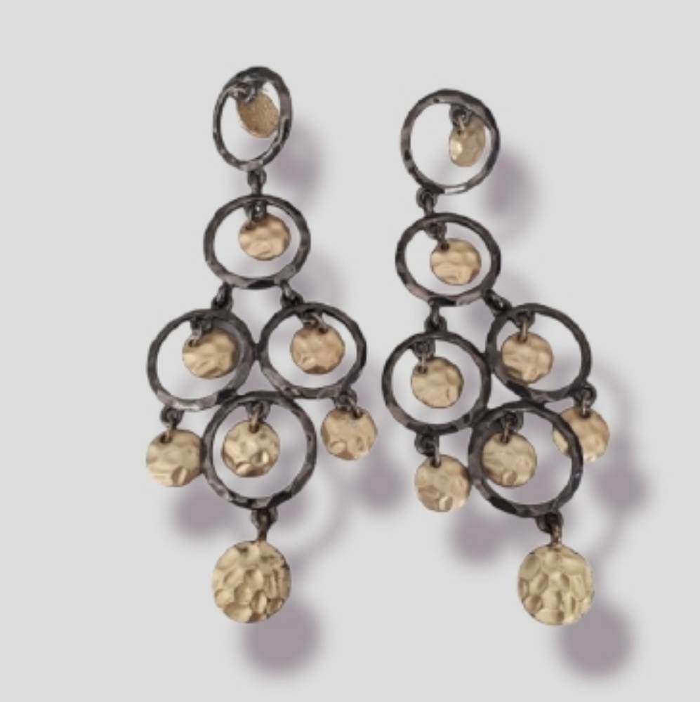 Silver and gold earrings